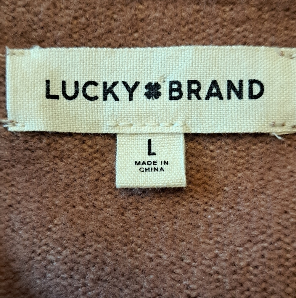 Lucky Brand Brown Button Front Cardigan Sweater Size L - Picture 3 of 6